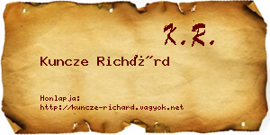 Kuncze Richárd névjegykártya