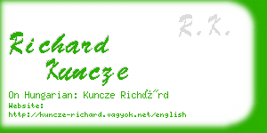 richard kuncze business card